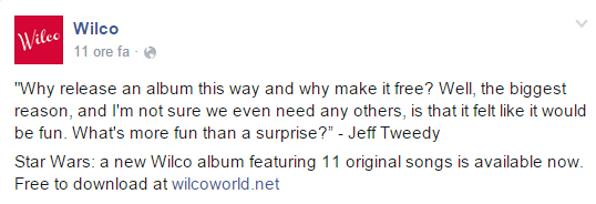 wilco star wars facebook announcement